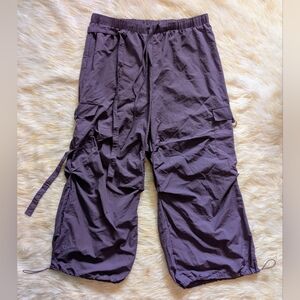 Cider Lavender Purple Elastic Waist Cargo Parachute Pants Size 2XL